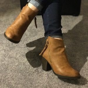 Faux Leather Ankle Booties